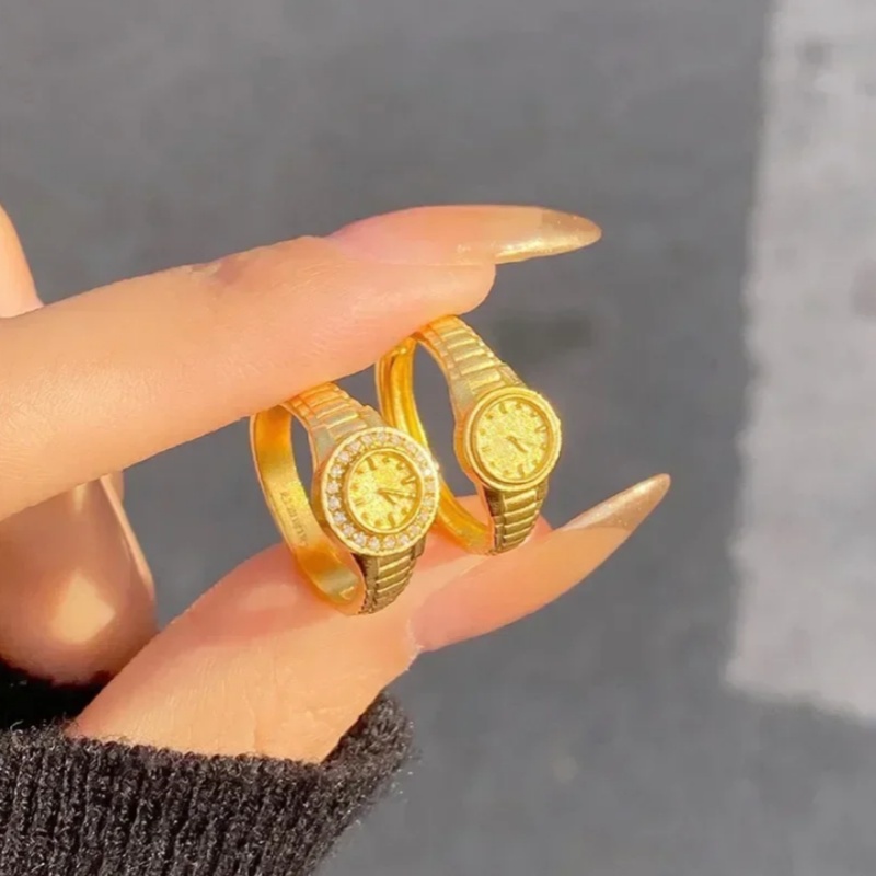 Nhẫn Đồng Hồ Mạ Vàng Cho Cặp Đôi