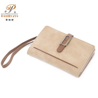 Mới ví da nubuck nhỏ gọn có dây đeo cổ tay phong cách vintage