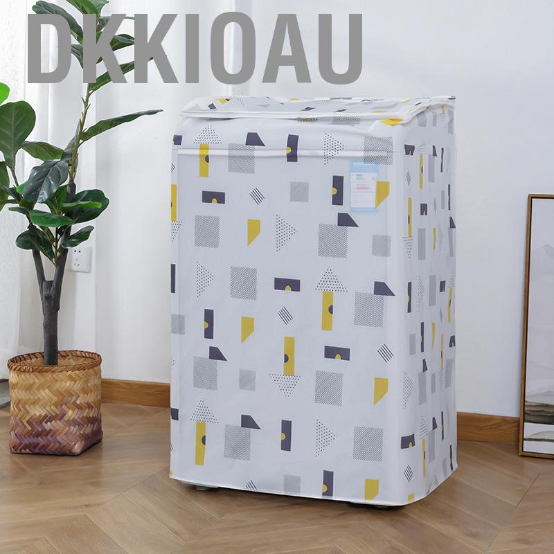 Dkkioau Dust Cover Cartoon Pattern Waterproof UV Resistance Anti Dirty Thickened for 10kg Washing Machine