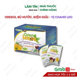  ✔ Chính Hãng  Oresol Lemon vị chanh leo dễ uống bổ sung điện giải bù nước khi ốm sốt Hộp 25GÓI 
