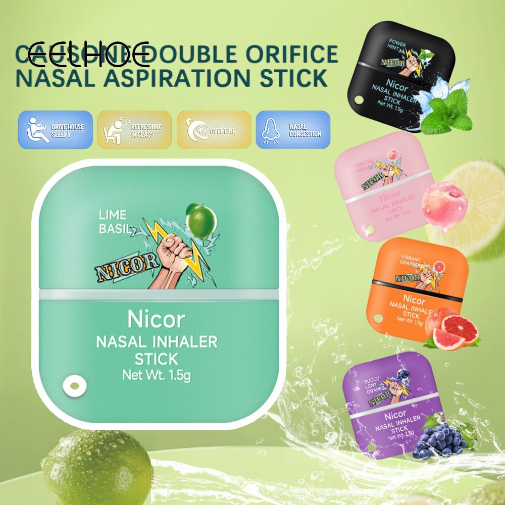 Ống hít mũi EELHOE Nicor hai lỗ 5 hương vị/thảo dược làm sạch mũi cung cấp năng lượng