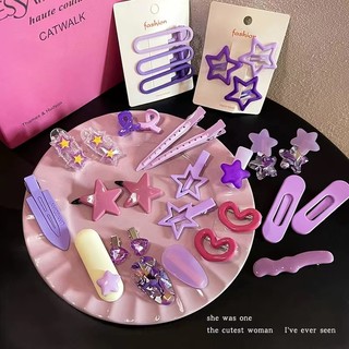 Kẹp Tóc Thời Trang Hàn Quốc Màu Tím dopamine Ngọt Ngào y2k