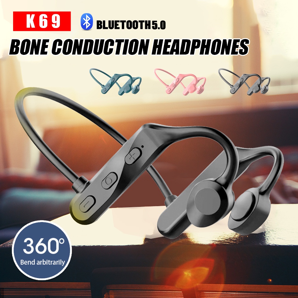 Tai Nghe Bluetooth Không Dây K69 Không Vào Tai Truyền Động Thể Thao Tai Nghe Cảm Biến Xương Tai Nghe Thể Thao Chạy Chờ Siêu Dài | Cici01