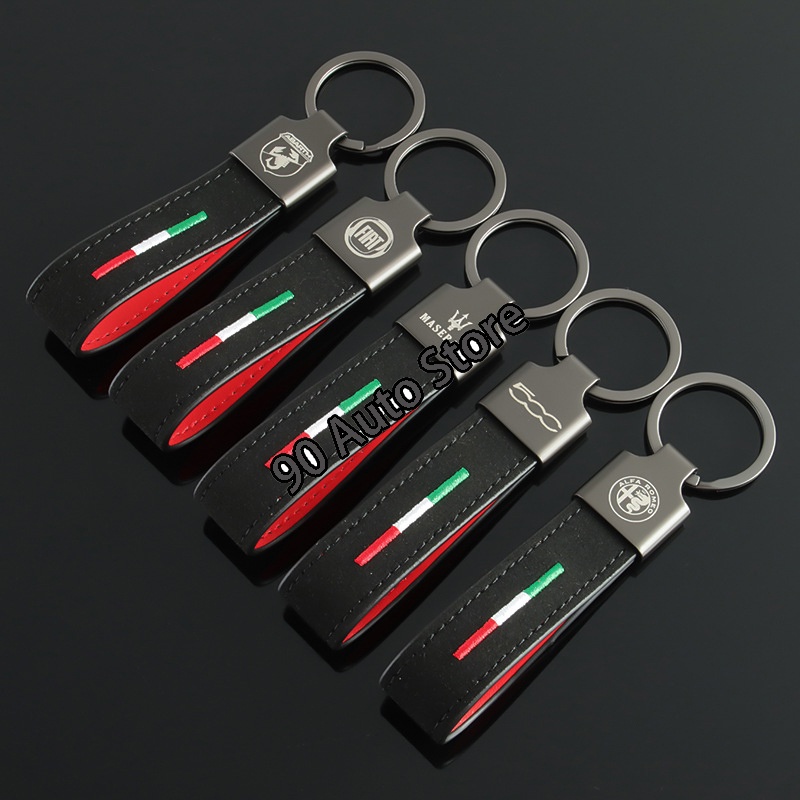 Móc Chìa Khóa Bằng Da Lộn Cho fiat 500 abarth logo zerocento 1100 Scorpion