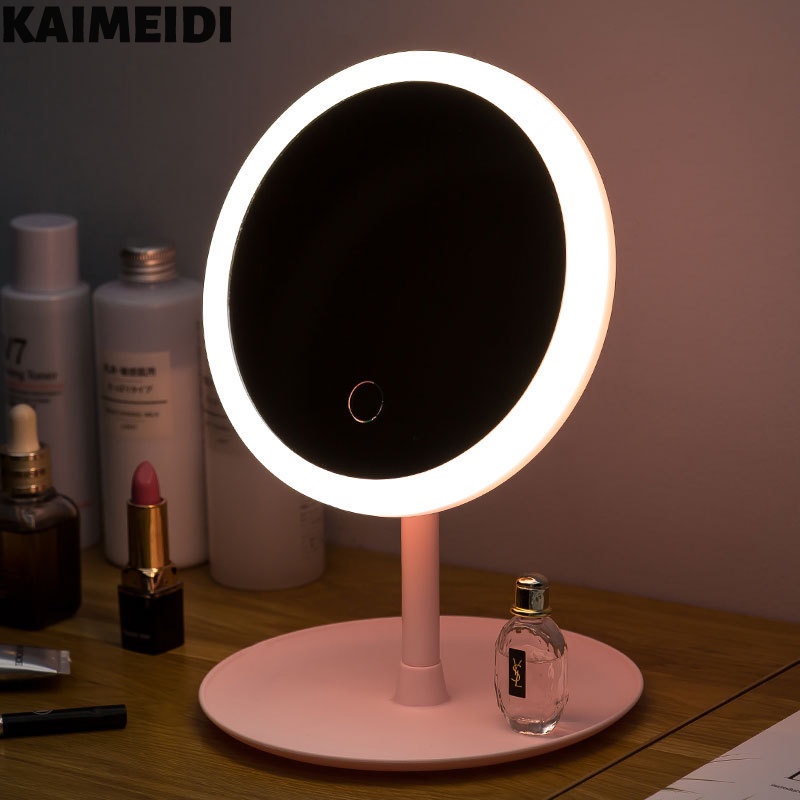  Gương Trang Điểm Có Đèn Led GƯƠNG VUÔNG  GƯƠN TRÒN  G124  Gương Để Bàn Trang Điểm Có Đèn Thông Minh Với 3 Chế Độ 