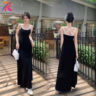 Đầm Dài Hai Dây Hở Lưng Ôm Dáng Mẫu Mới 2024 Thời Trang Mùa Hè Kiểu Pháp Dành Cho Bạn Nữ