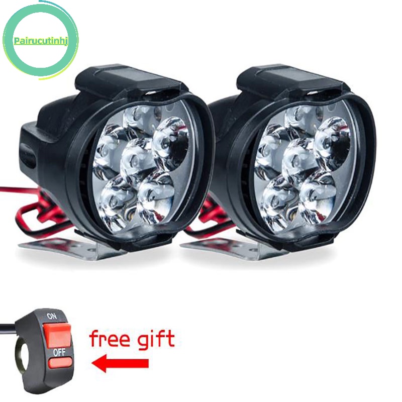 1 Đèn Pha 6 Bóng LED Siêu Sáng Cho Xe Máy