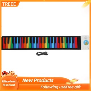 Treee Bàn phím đàn piano silicone 49 phím cuộn lên Giáo dục tay