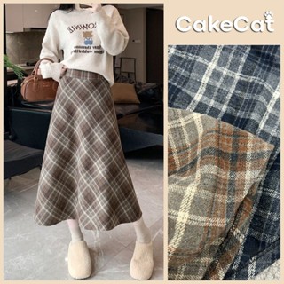   XẢ KHO Chân Váy Nữ - Chân Váy Dài Dạ Kẻ Caro Chữ A Đuôi Cá Vintage Thiết Kế Thoải Mái Kiểu Dáng Thời Trang Cakecat 