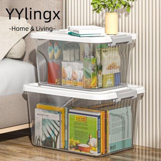  YYlingx Hộp lưu trữ YYLINGX có nắp Hộp nhựa có thể xếp chồng lên nhau Sách thùng đựng quần áo bằng nhựa tiết kiệm không gian thực tế 