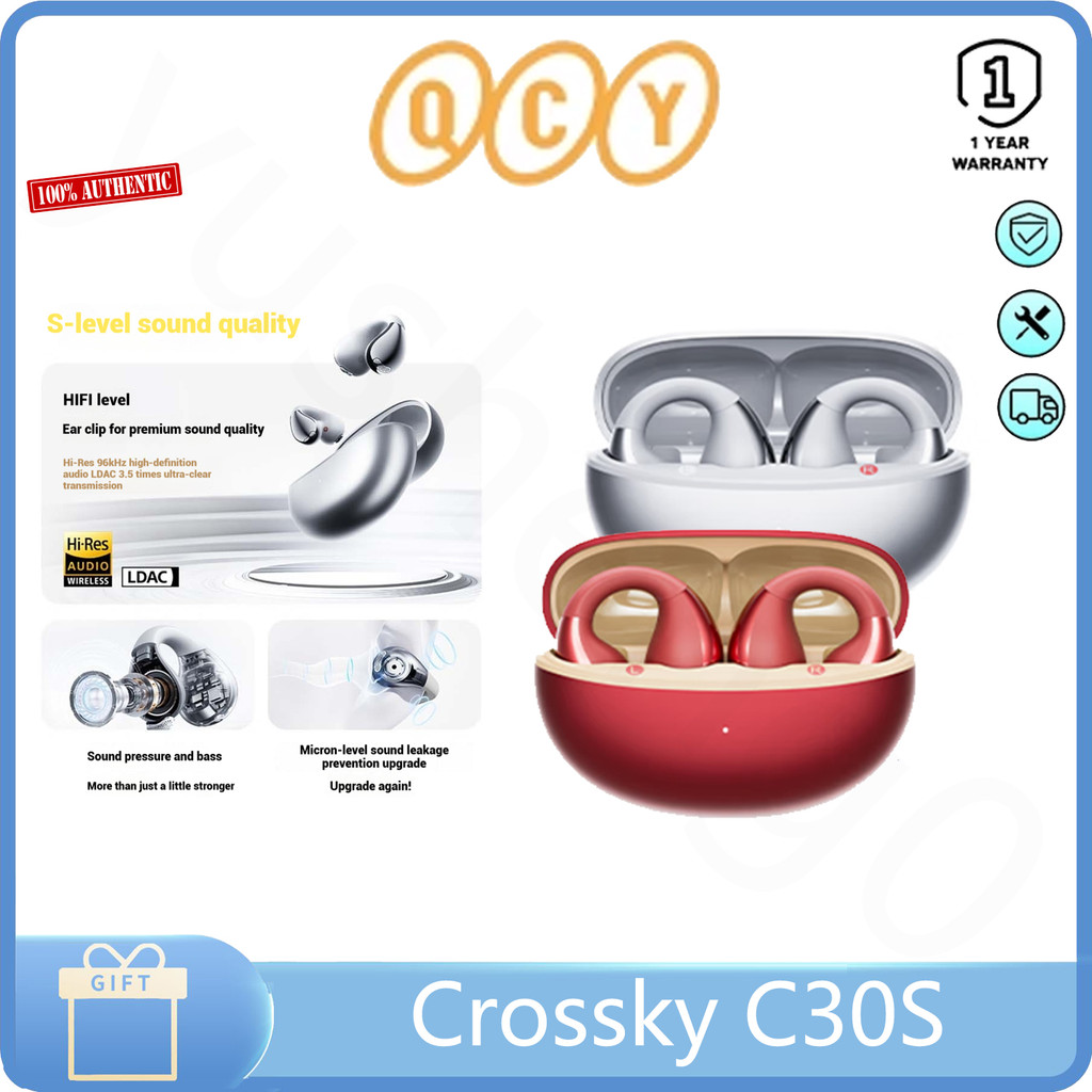 QCY Crossky C30S ear clip earphone no ear Open wireless Bluetooth earphone comfortable and stable we