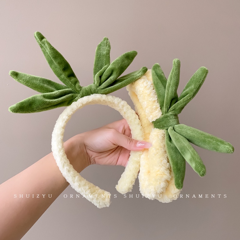 Mới Băng Đô Cài Tóc Rửa Mặt Hình Quả Dứa Vàng Dễ Thương