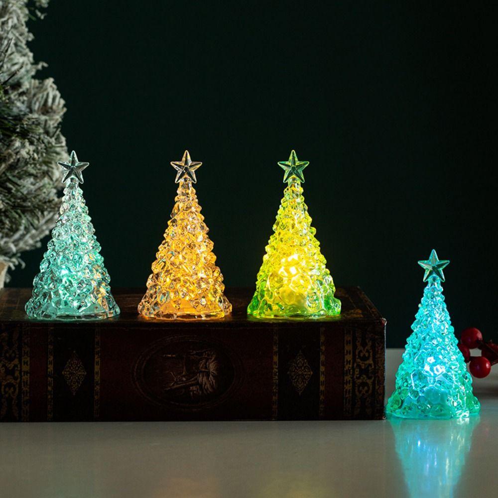 Cây Thông Noel mini Bằng Pha Lê Phát Sáng Để Bàn Trang Trí Giáng Sinh