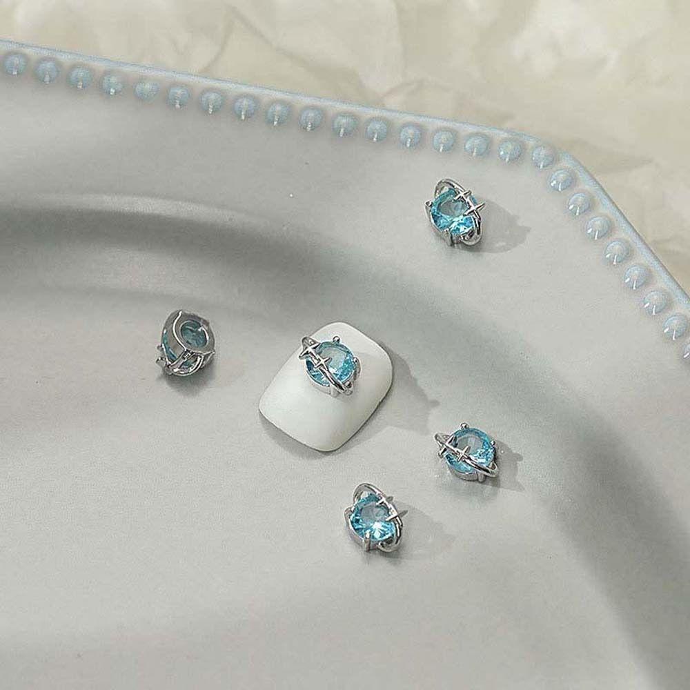 Oceanmap Phụ Kiện Đá Hành Tinh Màu Hồng / Trắng / Xanh Dương / Xanh Dương Trang Trí Móng Tay Ngọt Ngào Cho Nữ diy