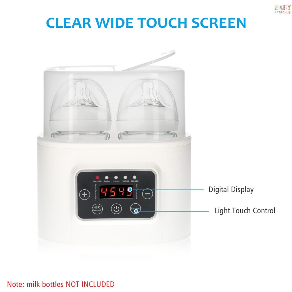 Máy Hâm Nóng Bình Sữa Em Bé 5 Trong 1 Màn Hình Kỹ Thuật Số Có Hẹn Giờ Tiệt Trùng Giữ Ấm Cho Mẹ Và Bé