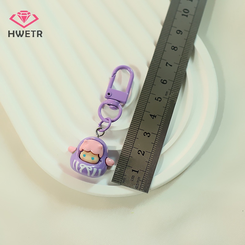 Móc khóa HWETR bằng resin hình hoạt hình dễ thương DIY trang trí túi xách / điện thoại di động cho học sinh