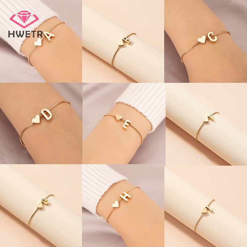 Vòng Tay Mặt 26 Chữ Cái Đơn Giản Thời Trang Cho Nữ Mới