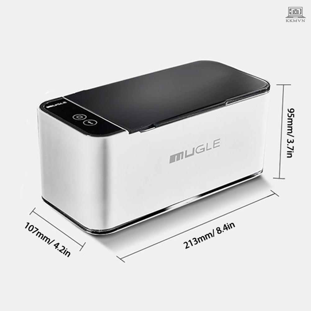 Ultrasonics Cleaning Machine Small Household Stainless Steel Cleaning Machine Glasses Braces Dentures Jewelrys Cleaning Machine 4 Timing Time Level Adjustable Touchable Screen