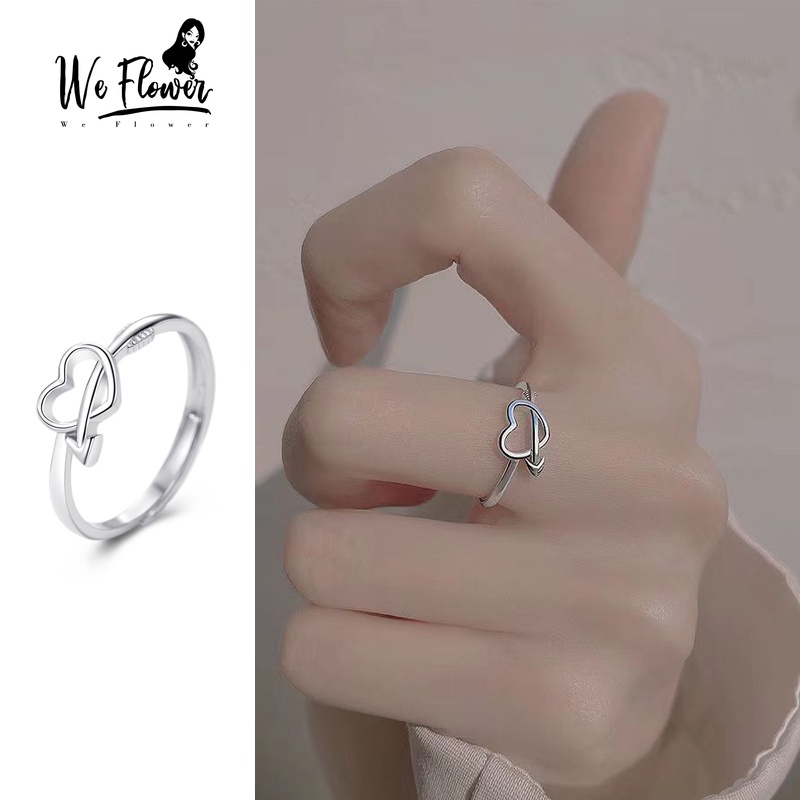 We Flower Nhẫn Bạc S925 Hình Mũi Tên Trái Tim Thanh Lịch Cho Nữ