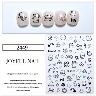 Sticker Dán Móng Tay Hình Thỏ poodle Dễ Thương