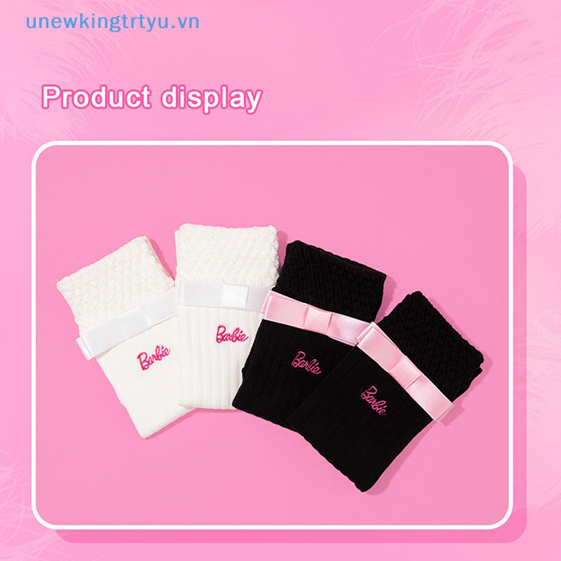 Unewtyu 1 Cặp Vớ Dài Đến Bắp Chân Co Giãn Tốt In Chữ barbie Thời Trang Thu Đông Dành Cho Nữ vn