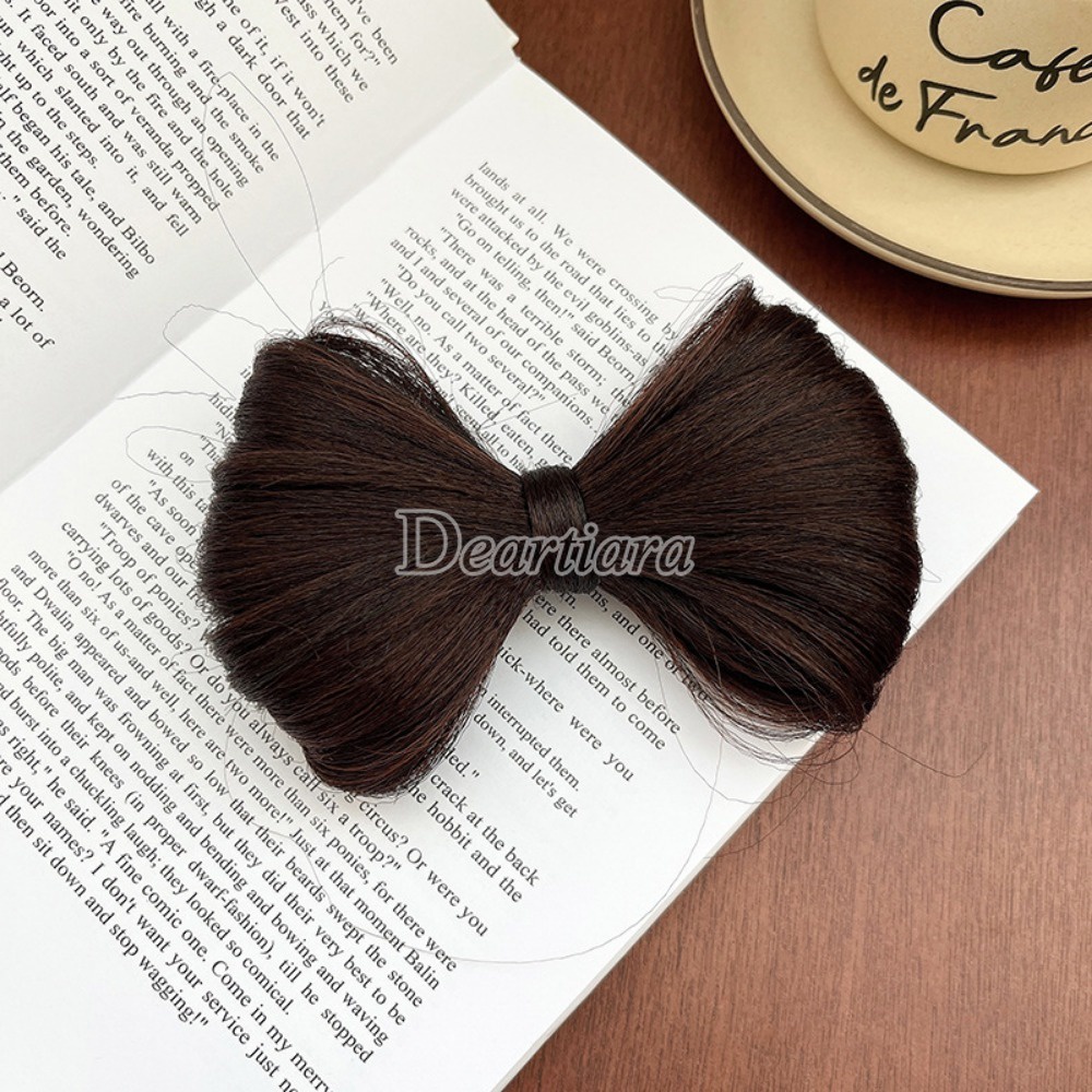 Kẹp Tóc Giả Đính Nơ Và Bóng Lông Thời Trang Dành Cho Nữ