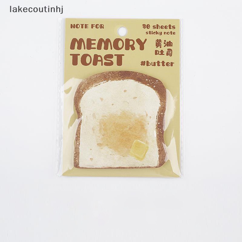Bộ 30 Tờ Giấy Ghi Chú Tự Dính Hình Bánh Mì Nướng Hoạt Hình Đáng Yêu