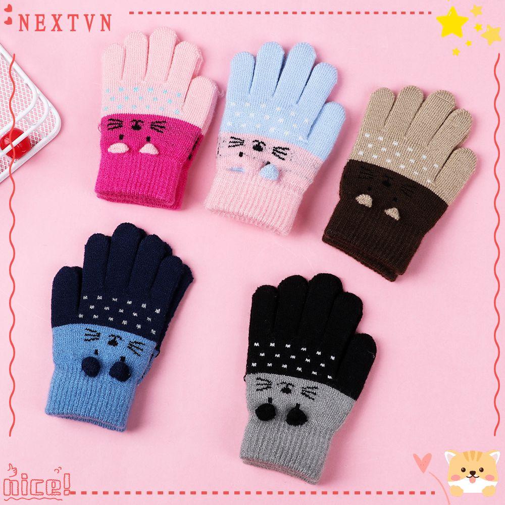 Găng tay giữ ấm mùa đông họa tiết xinh xắn dành cho trẻ 0-3 tuổi