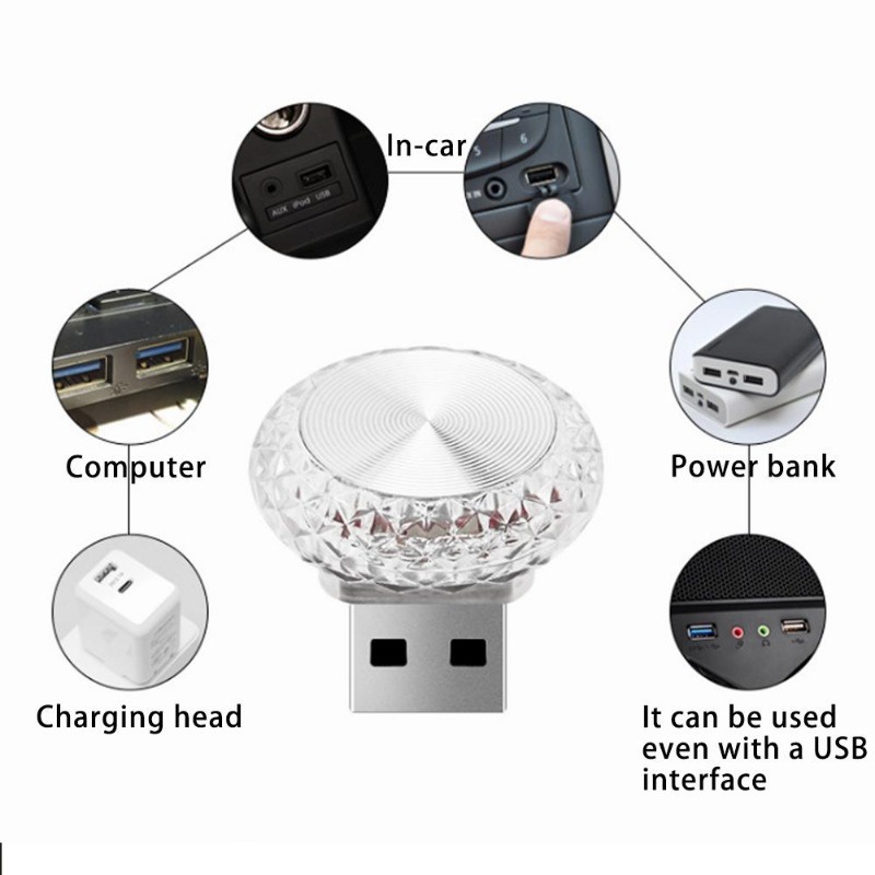 Đèn led usb mini Di Động Trang Trí Xe Hơi / Máy Tính