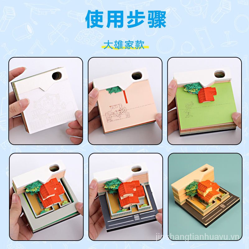Giấy note Hoạ Tiết Hoạt Hình doraemon 3d Phong Cách Nhật Bản Xinh Xắn