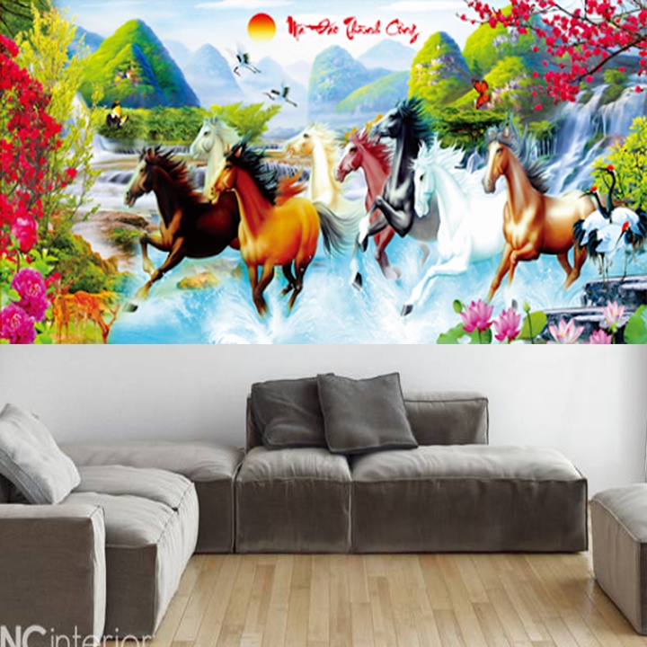 Tranh thêu chữ thập mã đáo thành công X8275