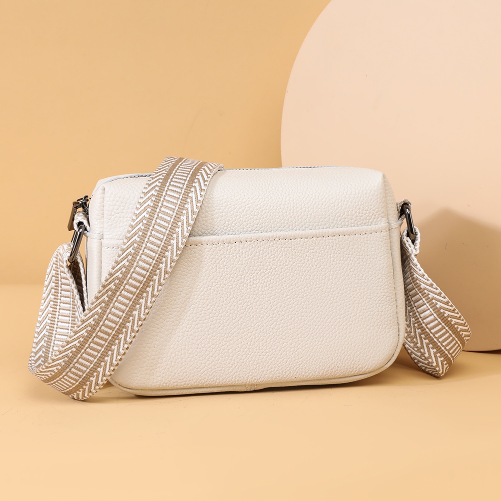 Túi Đeo Chéo Vuông Bằng Da Thật Có Khóa Kéo Đa Năng Thời Trang Cho Nữ