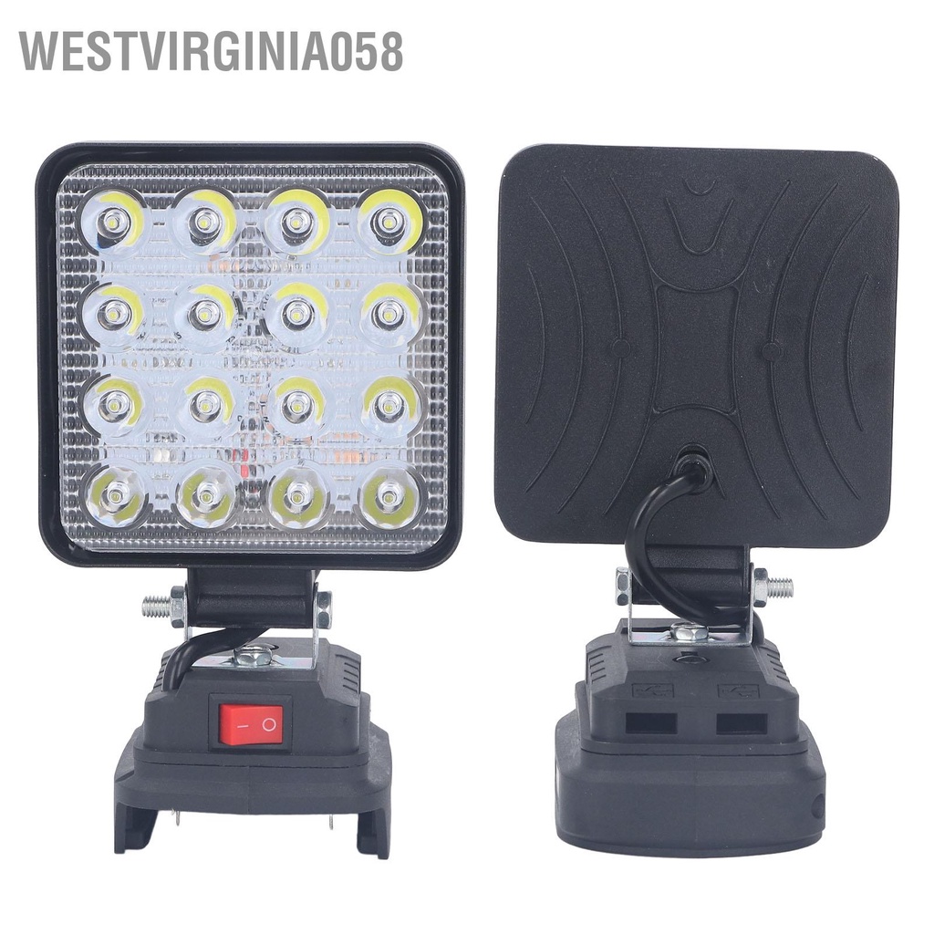 Westvirginia058 Đèn LED Làm Không Dây 18V Pin Lithium Siêu Sáng An Ninh Ngoài Trời Pha Cho BL1830 1840 1850