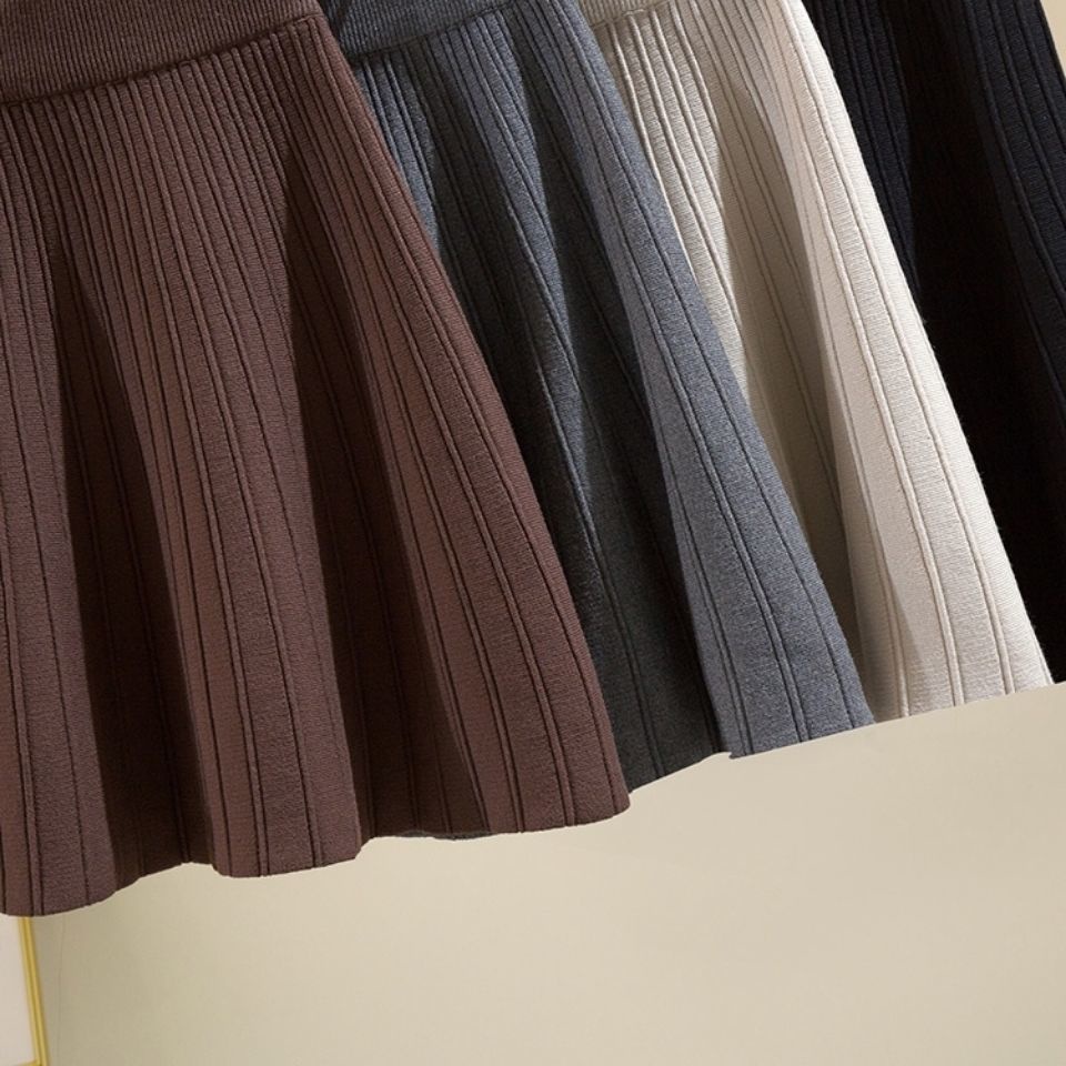 Chân Váy Dệt Kim Ngắn Dáng Chữ a Lưng Cao Thời Trang Thu Đông Hàng Mới 2023