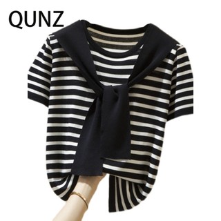 Qunz Bán Buôn Quần Áo Đan Lụa Băng Sọc 7128