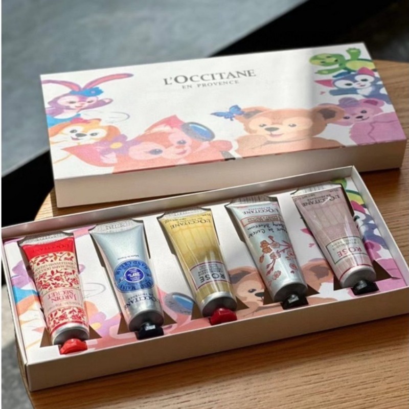 France L 'Occitane disney Hộp Quà Tặng 5 Gói Kem Dưỡng Da Tay Phiên Bản Giới Hạn 30ml * 5 Gói Hoa Anh Đào / Hoa Hồng