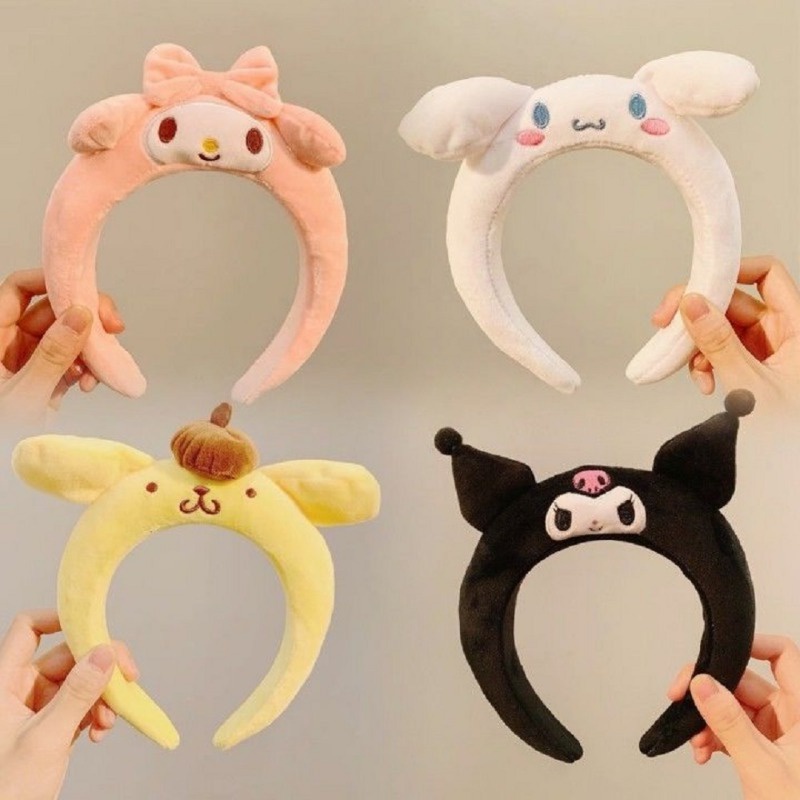 Kawaii sanrio Băng Đô Cài Tóc Nhồi Bông Hoạt Hình my melody Kurompurin Dễ Thương Làm Quà Tặng Cho Bé Gái