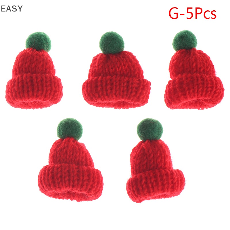 Set 5 Mũ Len Beanie mini Trang Trí Cho Nhà Búp Bê Dịp Giáng Sinh Năm Mới