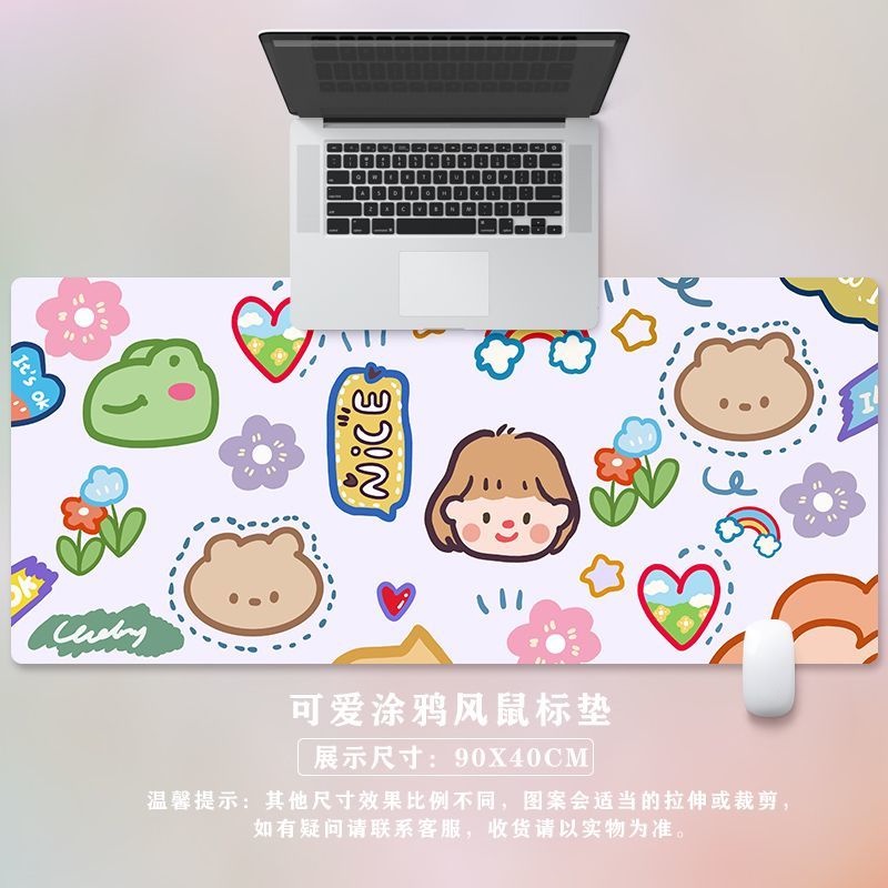 Hoạt Hình Tấm Lót Chuột Và Bàn Phím Máy Tính Dày Dặn Họa Tiết graffiti Dễ Thương