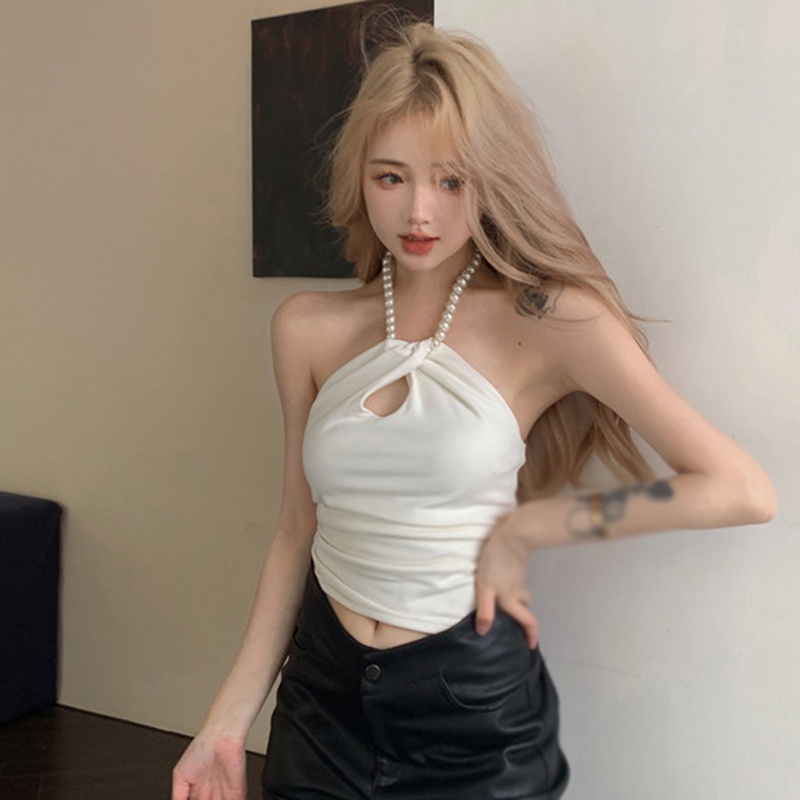 Áo Hai Dây Màu Trơn Phong Cách Hàn Quốc Quyến Rũ Cho Nữ