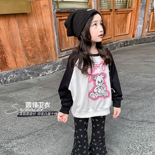 Hoạt hình áo thun nỉ tay raglan cho bé gái
