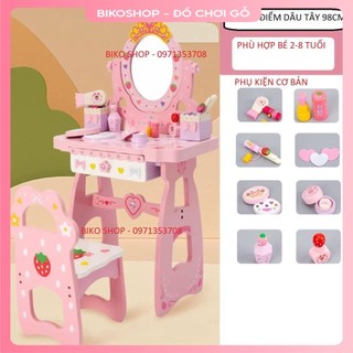 Đồ chơi bàn trang điểm dâu tây bằng gỗ 98cm