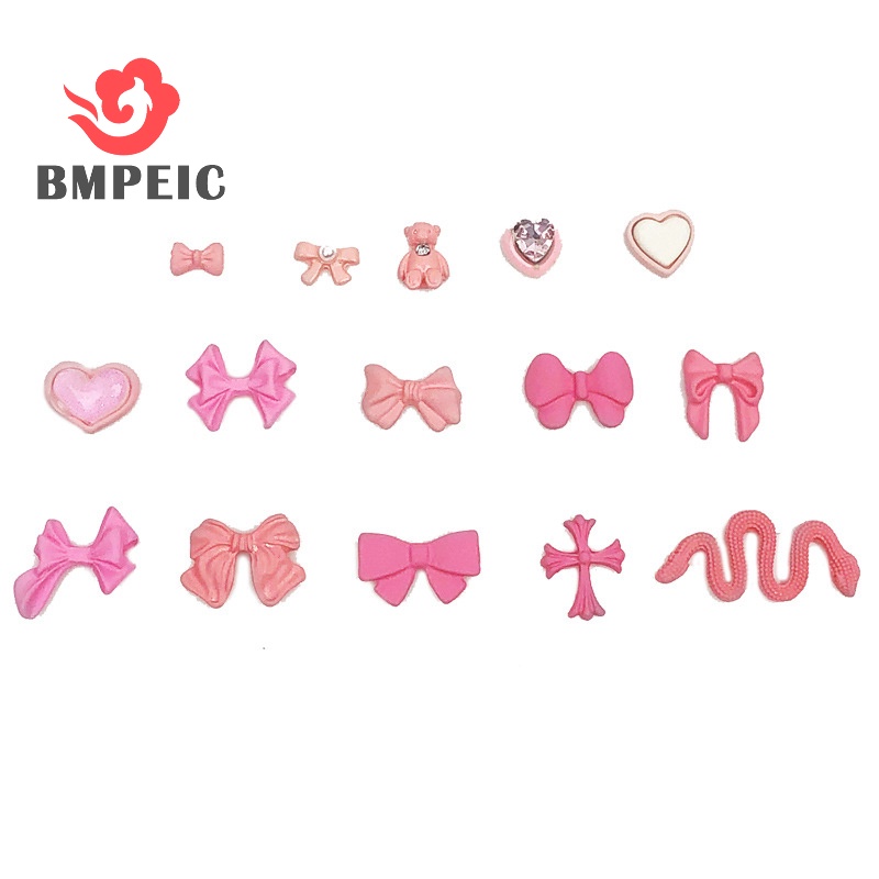 Set 10 Phụ Kiện Trang Trí Móng Tay 3d Hình Nơ Xinh Xắn Mới