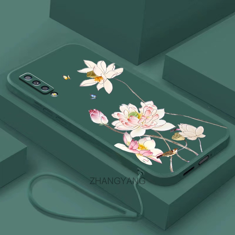 Ốp lưng samsung a7 2018 a50 a50s a30s a70 a750 Ốp Điện Thoại tpu Viền Thẳng Chống Rơi Thời Trang Và Xinh Xắn Kèm Dây Đeo Cho samsung a7 2018 a50 a50s a30s a70 a750
