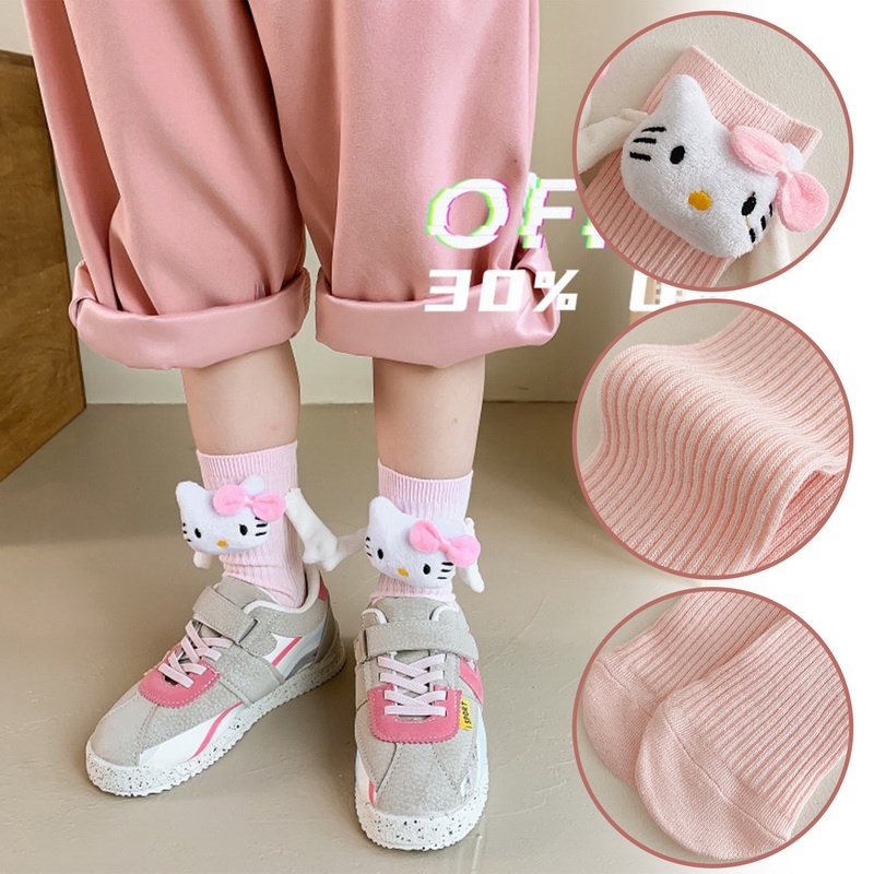 Tất vớ cổ cao bàn tay đính nam châm Jengiang Unisex ba chiều thêu hình đôi mắt dễ thương dành cho couple