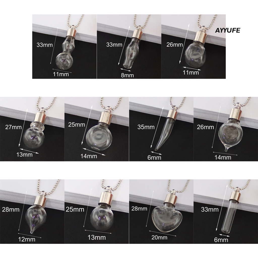 Vòng cổ Mặt Lọ Thủy Tinh Trong Suốt Chống Rò Rỉ Có Thể Đổ Đầy Thời Trang Cho Nam Và Nữ