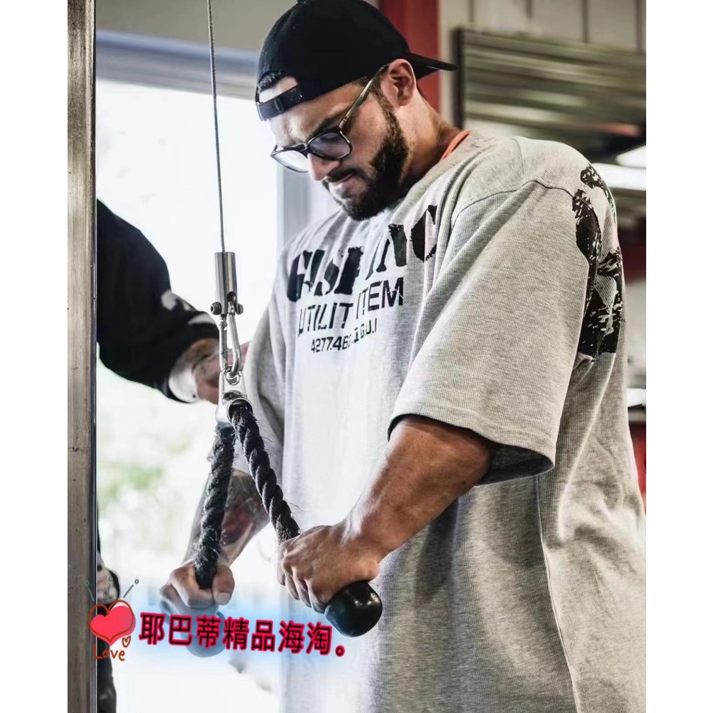 Gasp Áo Thun Thể Thao Tay Lỡ Phối Màu Tương Phản Thời Trang Mùa Hè Cho Cặp Đôi