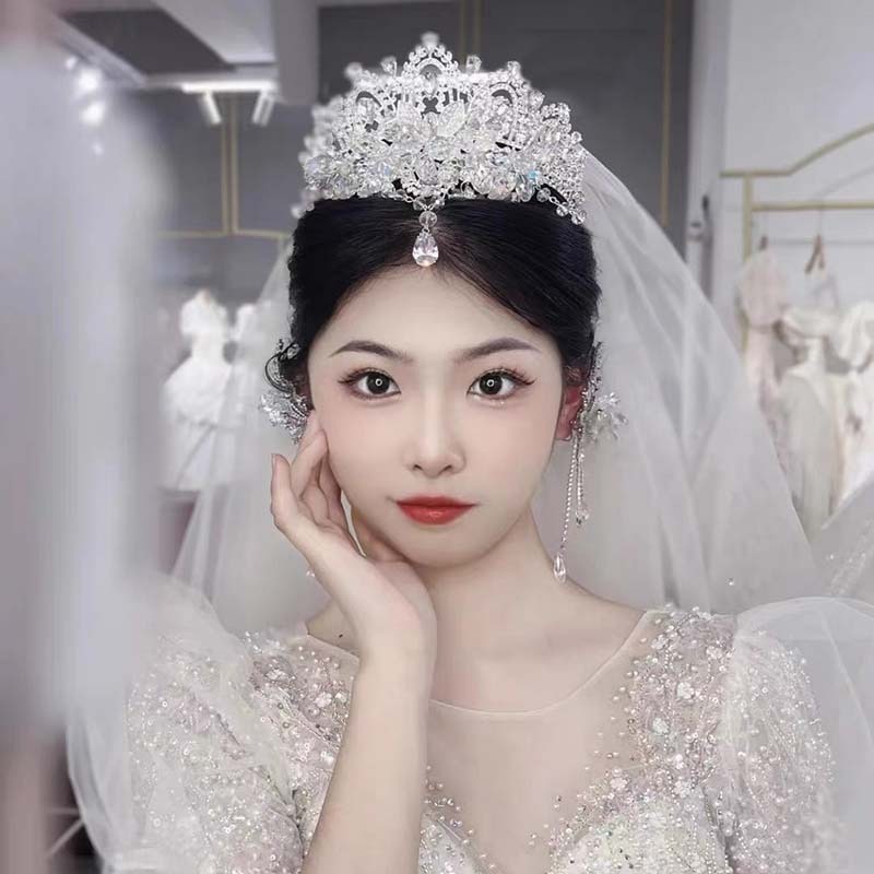 Cài Tóc Hình Vương Miện Đính Đá Thời Trang Cho Cô Dâu