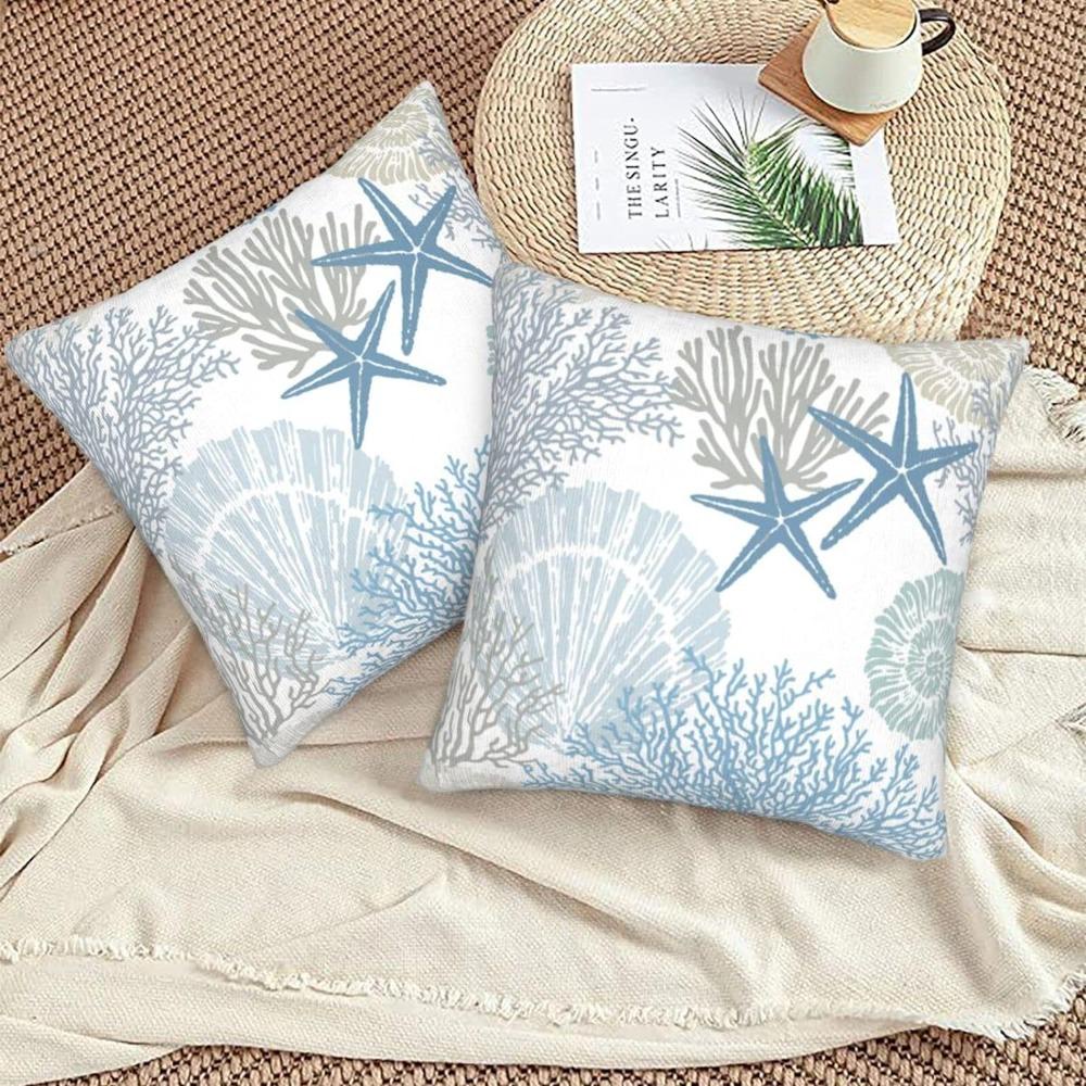 FASHYUNER Bộ 2 Vỏ Gối sofa Vải Lanh Hình Vuông Kích Thước 18x18 inch Có Thể Giặt Được