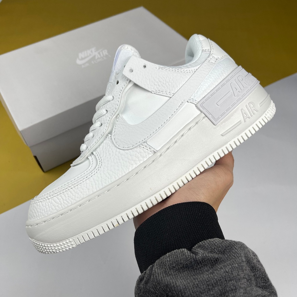 Giày AF1 Shadow Triple White, AF1 Shadow Trắng Full - Than.Shoes